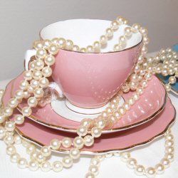 Pink cup and pearls